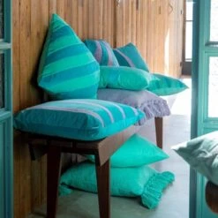 RUBY - Kussenhoes Katoen 45x45 Cm - Beveled Glass - Groen - Met Flosjes - Met Rits -Dutch Decor 1200x1200 503