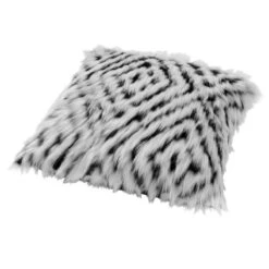 PHILOU - Sierkussen 45x45 Cm - Snow White - Wit En Zwart - Velvet - Fluffy - Inclusief Binnenkussen -Dutch Decor 1200x1200 546