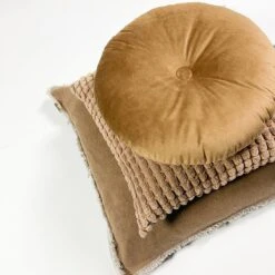 BURTO - Sierkussen Van Gewassen Katoen Tobacco Brown 60x60 Cm - Bruin - Inclusief Binnenvulling -Dutch Decor 1200x1200 564