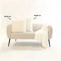 Set Van 2- Dutch Decor FLUFFY - Kussenhoezen Unikleur Snow White 60x60 Cm - Wit -Dutch Decor 1200x1200 582