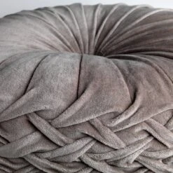Dutch Decor - KAJA - Sierkussen Rond Velvet 40 Cm - Driftwood - Taupe -Dutch Decor 1200x1200 583