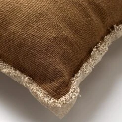 BURTO - Sierkussen Van Gewassen Katoen Tobacco Brown 45x45 Cm - Bruin - Inclusief Binnenvulling -Dutch Decor 1200x1200 591