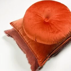 Set Van 2 Sierkussens - Dutch Decor CAITH - 50x50 Cm - Velvet - Potters Clay - Oranje – Unikleur – Inclusief Binnenkussens -Dutch Decor 1200x1200 597