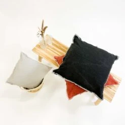 BURTO - Sierkussen Van Gewassen Katoen Potters Clay 60x60 Cm - Oranje - Inclusief Binnenvulling -Dutch Decor 1200x1200 746