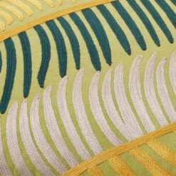 HAPAG - Sierkussen Geborduurd 45x45 Cm - Lime - Geel - Donkergroen - Beige - Botanisch - 100% Katoen - Inclusief Binnenvulling -Dutch Decor 1200x1200 777