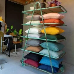 LINN - Kussenhoes LINNEN Mountain View 45x45 Cm - Groen - Met Rits -Dutch Decor 1200x1200 84