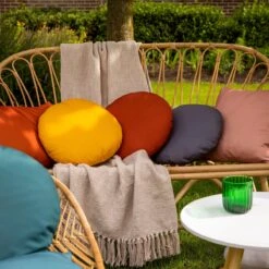 Dutch Decor - SOL - Sierkussen Rond Outdoor 40 Cm Potters Clay - Waterafstotend En Uv-bestendig - Oranje -Dutch Decor 1200x1200 859