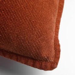 BOWIE - Sierkussen Van Gewassen Katoen Potters Clay 45x45 Cm - Oranje - Inclusief Binnenvulling -Dutch Decor 1200x1200 911