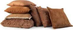 FLUFFY - Kussenhoes Unikleur 60x60 Cm - Tobacco Brown - Bruin - Exclusief Binnenkussen -Dutch Decor 1200x495 2