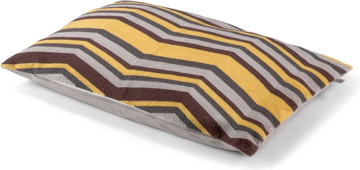 FIEN - Kussenhoes 40x60 Cm - Zand - Geel - Bruin - Grijs - Retro - Streepjes - Met Rits 5 FIEN - Kussenhoes 40x60 Cm - Zand - Geel - Bruin - Grijs - Retro - Streepjes - Met Rits - Afbeelding 5