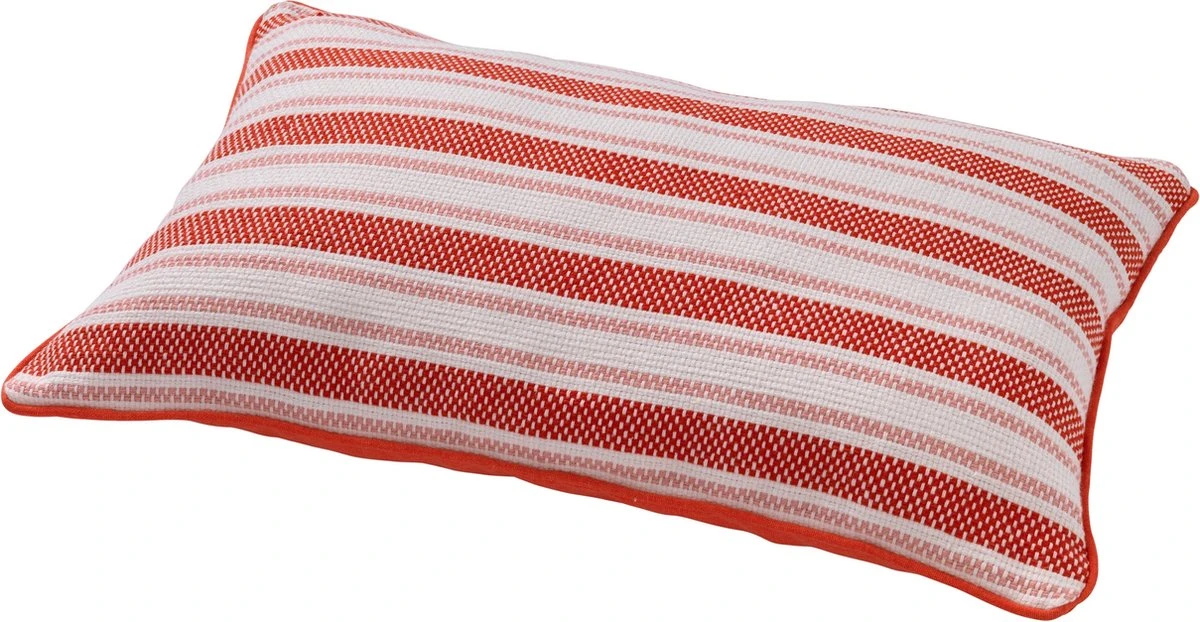 STRIPES - Kussenhoes Katoen 30x50 Cm - Aurora Red - Rood - Streepjes - Met Rits 3 STRIPES - Kussenhoes Katoen 30x50 Cm - Aurora Red - Rood - Streepjes - Met Rits - Afbeelding 3