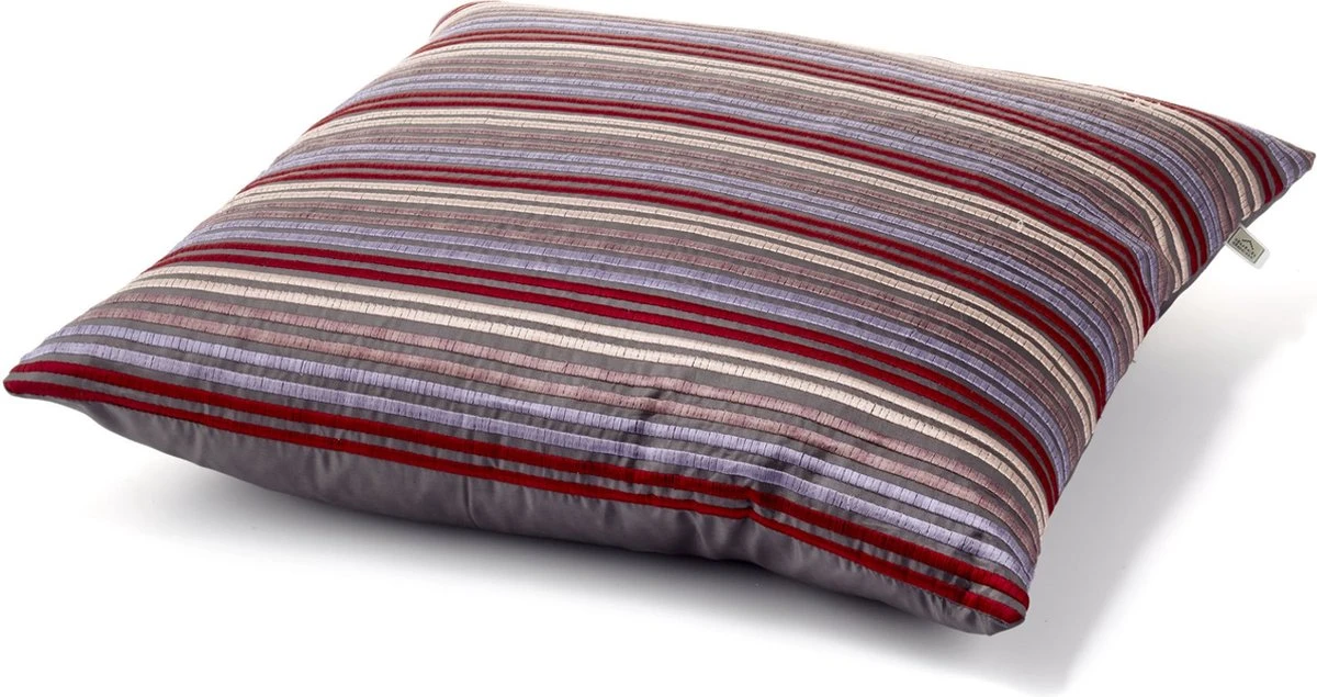 LYRECO - Kussenhoes 45x45 Cm - Donkergrijs - Paars - Rood - Beige - Streepjes - Exclusief Binnenkussen 4 LYRECO - Kussenhoes 45x45 Cm - Donkergrijs - Paars - Rood - Beige - Streepjes - Exclusief Binnenkussen - Afbeelding 4