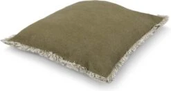 BURTO - Kussenhoes Van Gewassen Katoen Olijf 45x45 Cm - Groen - Exclusief Binnenkussen -Dutch Decor 1200x641