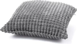 Set Van 2- Dutch Decor ROME- Kussenhoezen Unikleur Charcoal Grey 45x45 Cm - Grijs -Dutch Decor 1200x687