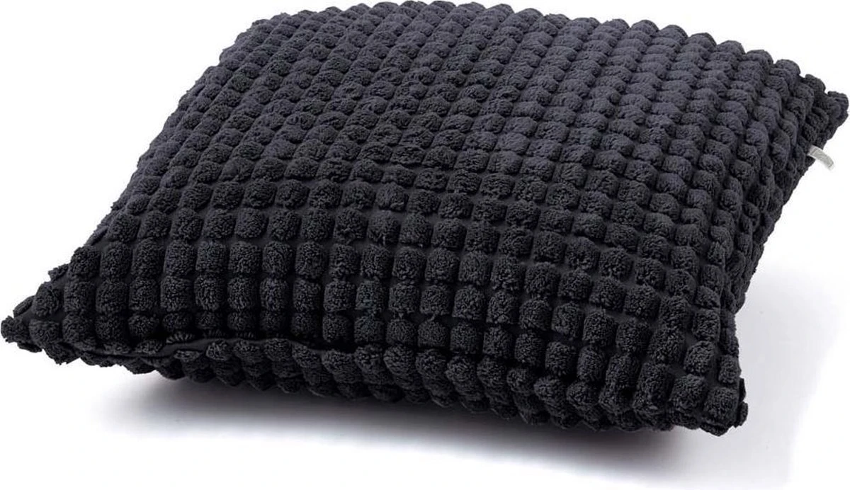 ROME - Sierkussen Uni 45x45 Cm - Raven - Zwart - Inclusief Binnenvulling 2 ROME - Sierkussen Uni 45x45 Cm - Raven - Zwart - Inclusief Binnenvulling - Afbeelding 2