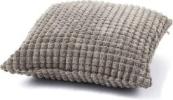 ROME - Kussenhoes Uni 45x45 Cm - Micro Chip - Grijs - Exclusief Binnenkussen -Dutch Decor 1200x693 2