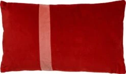 PIPPA - Sierkussen Velvet Aurora Red 30x50 Cm - Rood - Inclusief Binnenvulling