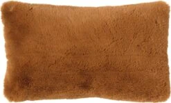 ZAYA - Sierkussen Unikleur 30x50 Cm - Tobacco Brown - Bruin - Inclusief Binnenkussen