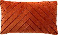 FEMM - Kussenhoes Velvet 30x50 Cm - Potters Clay - Oranje - Exclusief Binnenkussen