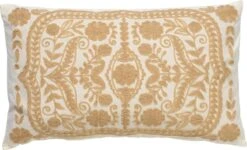 MIMI - Sierkussen Van Katoen Tobacco Brown 30x50 Cm - Bruin En Wit - Inclusief Binnenvulling