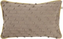 MOLTA - Kussenhoes 30x50 Cm - Taupe En Oker - 100% Katoen - Exclusief Binnenkussen