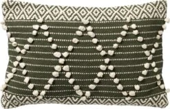 JULIEN - Sierkussen Van Katoen 40x60 Cm Chive - Groen - Inclusief Binnenvulling