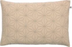 DEBORA - Sierkussen Kraaltjes Patroon - 40x60 Cm - Goud - Beige - Pasteltint - Inclusief Binnenvulling