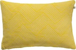 FELIX - Kussenhoes 40x60 Cm - Geel - Lemon - Beige - Grafisch Dessin - Streepjes - Exclusief Binnenkussen