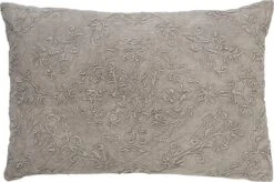 EVY - Sierkussen Van Katoen Micro Chip 40x60 Cm - Grijs - Inclusief Binnenvulling