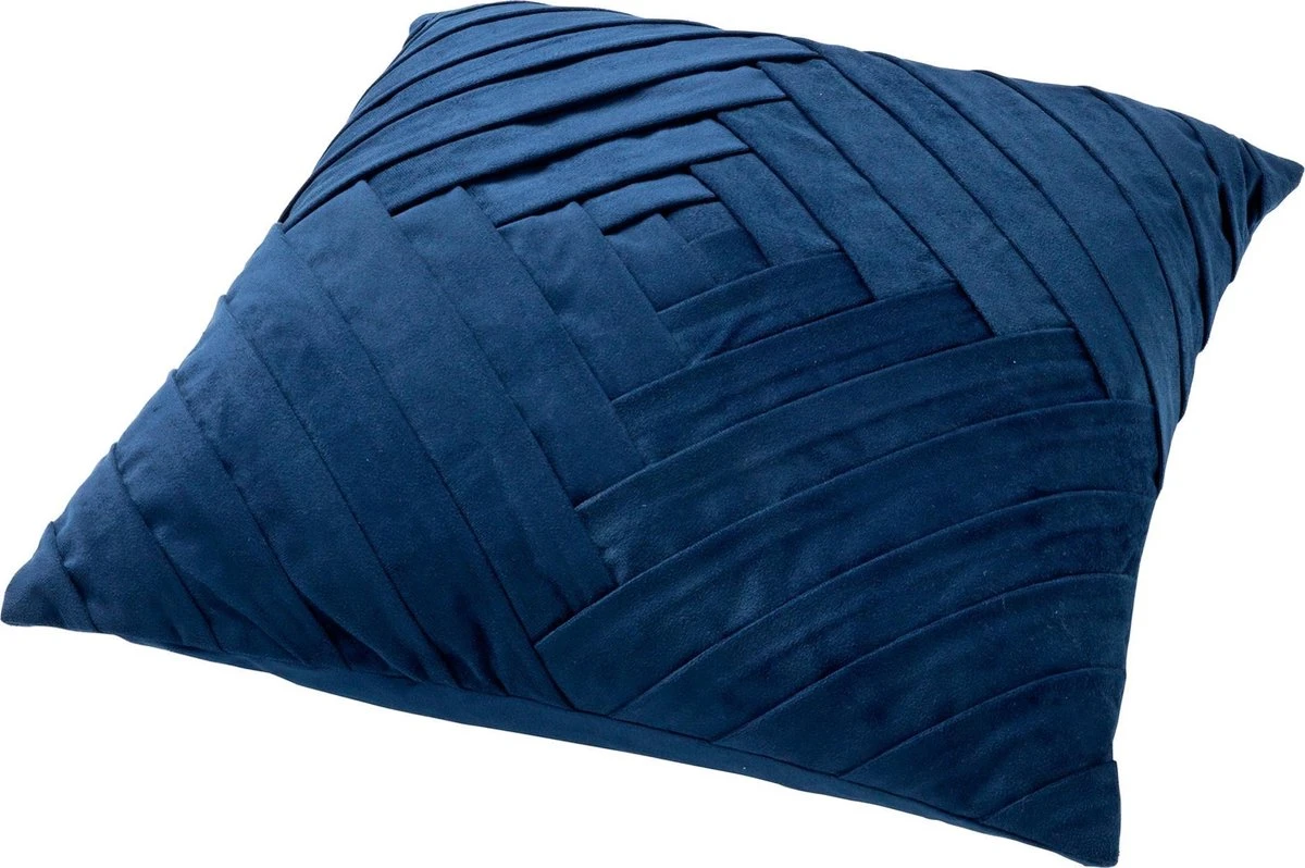 PHILLY - Sierkussen Velvet Insignia Blue 45x45 Cm - Blauw - Dutch Decor 2 PHILLY - Sierkussen Velvet Insignia Blue 45x45 Cm - Blauw - Dutch Decor - Afbeelding 2