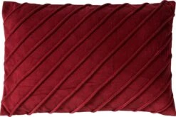 PACO - Sierkussen Velvet 40x60 Cm Merlot - Rood - Inclusief Binnenvulling