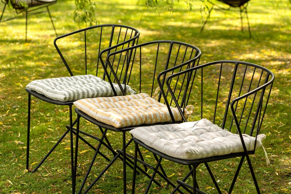 Dutch Decor - COOPER- Matraskussen Met Gestreept Motief- Golden Glow - Vierkant - 40x40 Cm - Zitkussen 2 Dutch Decor - COOPER- Matraskussen Met Gestreept Motief- Golden Glow - Vierkant - 40x40 Cm - Zitkussen - Afbeelding 2