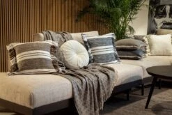 Dutch Decor - ELODIE - Plaid 140x180 Cm - Charcoal Gray - Taupe / Grijs / Beige - Geometrisch Patroon - Franjes - Deken -Dutch Decor 1200x800 58