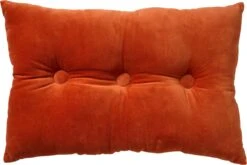 VALERIE - Sierkussen Velvet Potters Clay 40x60 Cm - Oranje - Inclusief Binnenvulling
