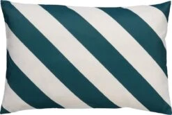 Dutch Decor - SANZENO - Outdoor Kussenhoes 40x60 Cm - Waterafstotend En Uv-bestendig - Gestreept - Sagebrush Green - Wit En Groen - Buitenkussen - Tuinkussen - Loungekussen- Voor Buiten