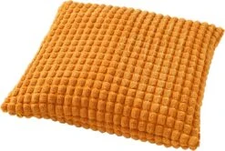 ROME - Kussenhoes Uni 45x45 Cm - Golden Glow - Geel - Exclusief Binnenkussen -Dutch Decor 1200x805