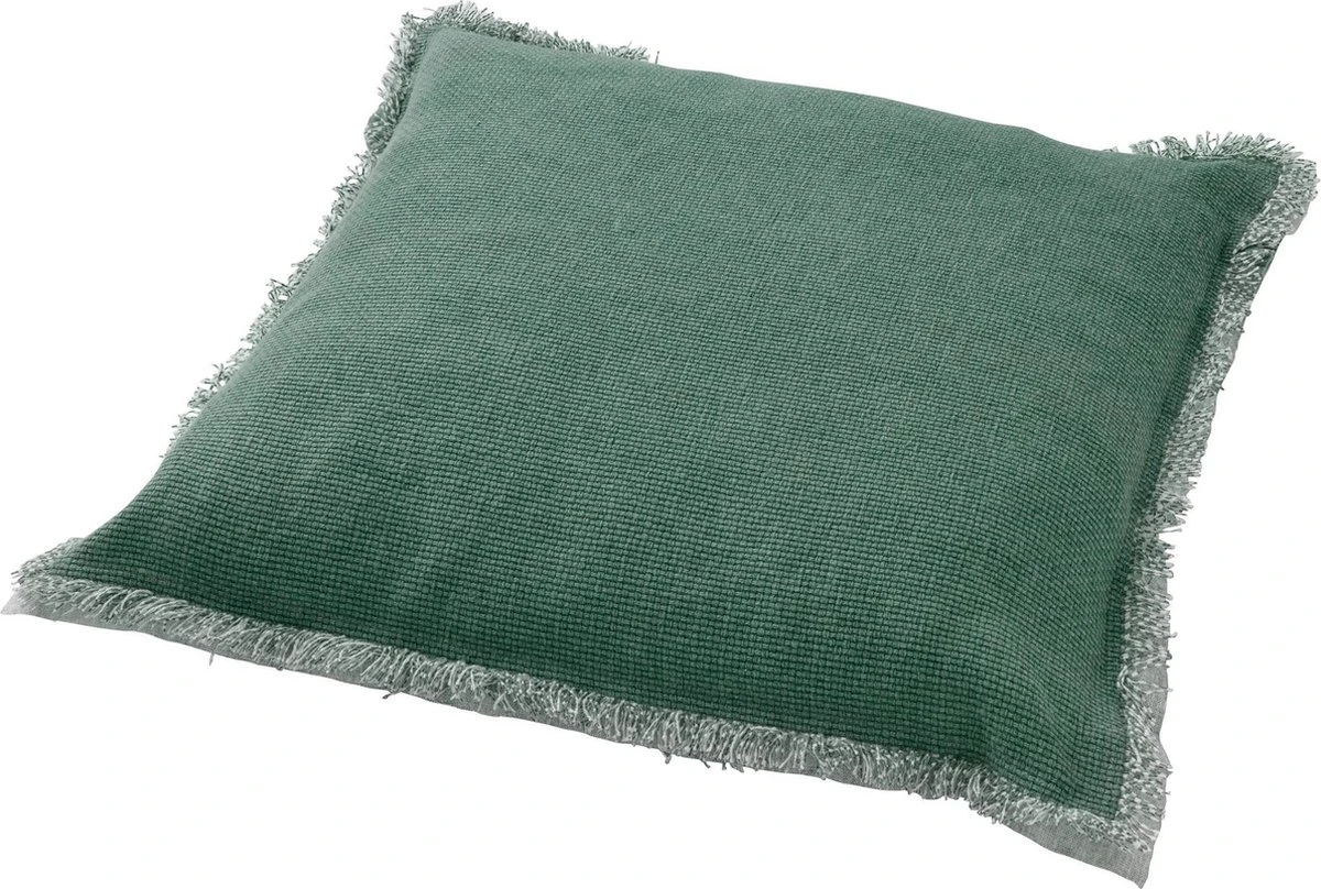 BURTO - Sierkussen Van Gewassen Katoen Jadeite 60x60 Cm - Groen - Inclusief Binnenvulling 7 BURTO - Sierkussen Van Gewassen Katoen Jadeite 60x60 Cm - Groen - Inclusief Binnenvulling - Afbeelding 7