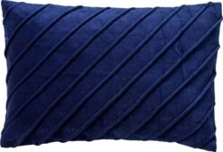 PACO - Sierkussen Velvet 40x60 Cm Insignia Blue - Blauw - Inclusief Binnenvulling