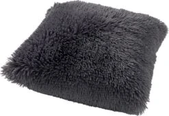FLUFFY - Kussenhoes Unikleur 45x45 Cm - Charcoal Gray - Antraciet - Exclusief Binnenkussen -Dutch Decor 1200x819 2