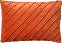 PACO - Kussenhoes Velvet 40x60 Cm Potters Clay - Oranje - Exclusief Binnenkussen