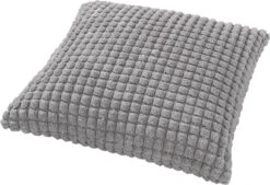 ROME - Kussenhoes Uni 45x45 Cm - Micro Chip - Grijs - Exclusief Binnenkussen -Dutch Decor 1200x821 2