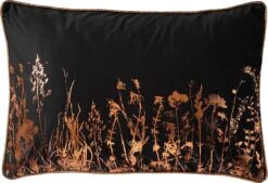 DALITA - Kussenhoes Met Bloemenpatroon 40x60 Cm Raven - Zwart - Exclusief Binnenkussen
