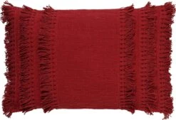 FARA - Kussenhoes Katoen 40x60 Cm - Merlot - Rood - Exclusief Binnenkussen