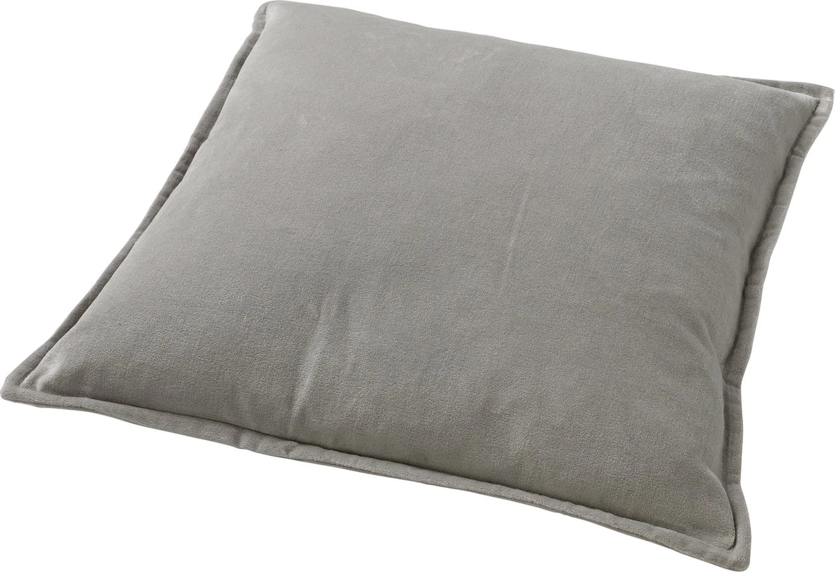 Set Van 2 Kussenhoezen - Dutch Decor CAITH - 50x50 Cm - Velvet - Micro Chip - Lichtgrijs - Unikleur 3 Set Van 2 Kussenhoezen - Dutch Decor CAITH - 50x50 Cm - Velvet - Micro Chip - Lichtgrijs - Unikleur - Afbeelding 3