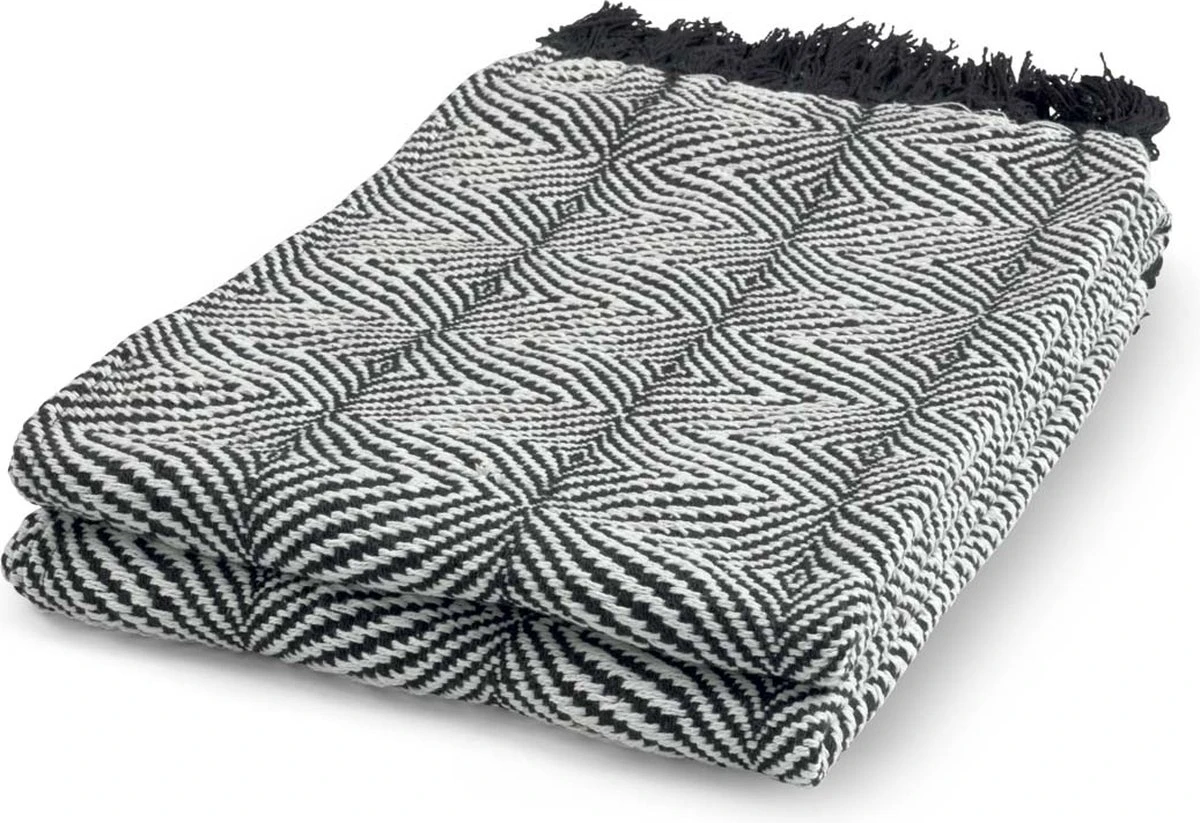 Dutch Decor - SABINE - Plaid Zwart 130x180 Cm - Deken 1 Dutch Decor - SABINE - Plaid Zwart 130x180 Cm - Deken