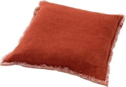 BURTO - Sierkussen Van Gewassen Katoen Potters Clay 60x60 Cm - Oranje - Inclusief Binnenvulling -Dutch Decor 1200x837 3