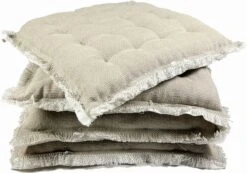 Set Van 4 - Dutch Decor BURTO - Stoelkussen Van Gewassen Katoen Pumice Stone 40x40 Cm - Beige - Zitkussen -Dutch Decor 1200x839 6