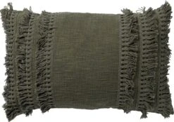 FARA - Kussenhoes Katoen 40x60 Cm Chive - Groen - Exclusief Binnenkussen