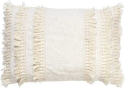 FARA - Kussenhoes Katoen 40x60 Cm - Snow White - Wit - Exclusief Binnenkussen