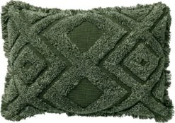 BOHO - Sierkussen Van Katoen 40x60 Cm Chive - Groen - Inclusief Binnenvulling